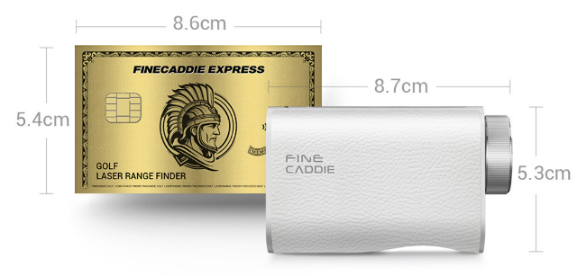 FineCaddie J9 のクレジットカードとのサイズ比較